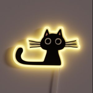 Cutie Kitty Cat Wide Eyed Black Kitten RGB Neon Sign Cutie Kitty Cat Wide Eyed Black Kitten RGB Neon Sign