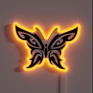 Cyber Y2k Butterfly Black RGB Neon Sign