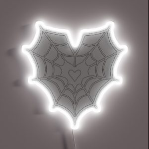 Cyber Y2k Spiderweb Heart RGB Neon Sign