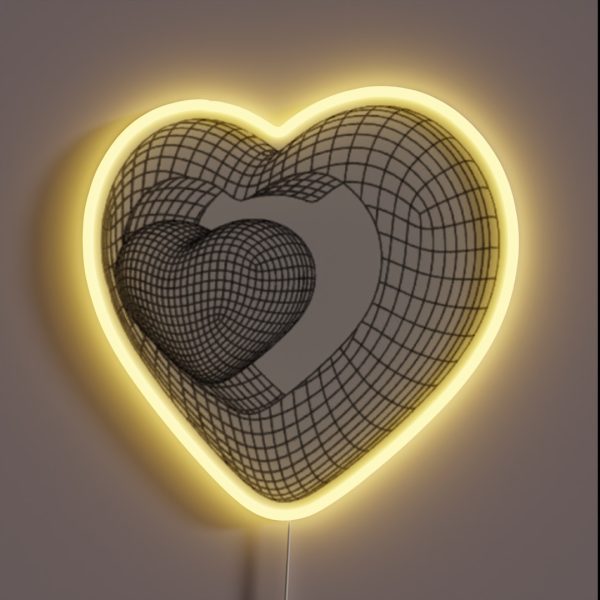 Cybercore 3d Heart RGB Neon Sign