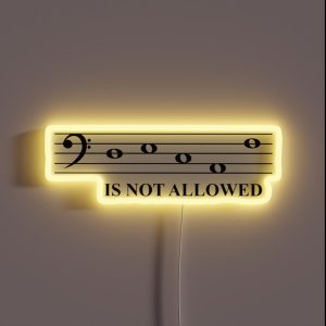 D E C A F Is Not Allowed Bass Clef Black RGB Neon Sign D E C A F Is Not Allowed Bass Clef Black RGB Neon Sign