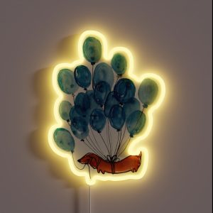 Dachshund Dog And Balloons RGB Neon Sign