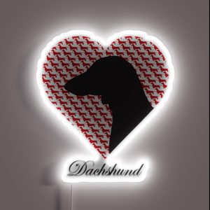 Dachshund Heart Design RGB Neon Sign