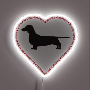 Dachshund Word Heart II RGB Neon Sign