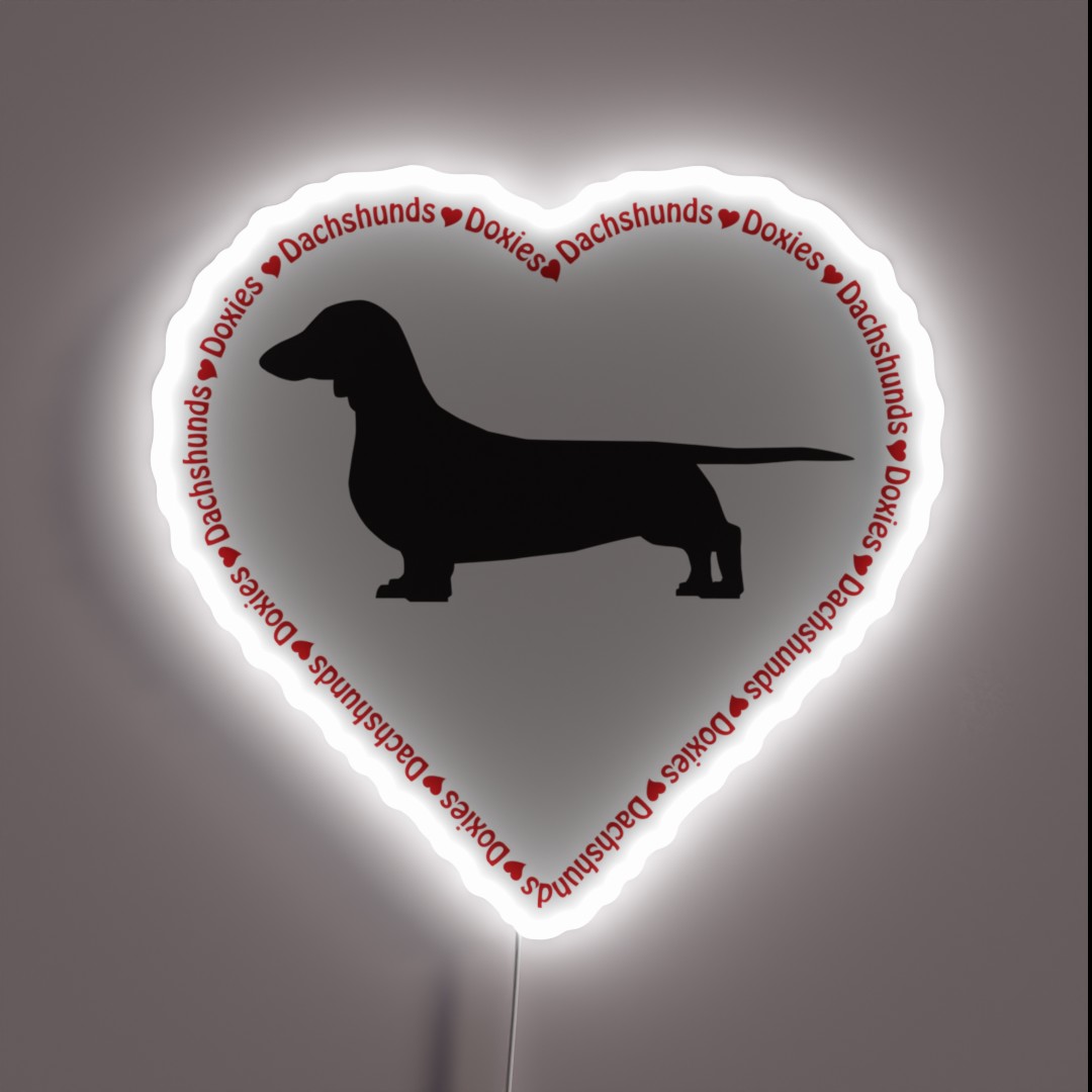 Dachshund Word Heart II RGB Neon Sign Dachshund Word Heart II RGB Neon Sign