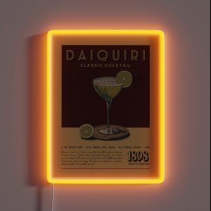 Daiquiri Cocktail Vintage Recipe Poster RGB Neon Sign