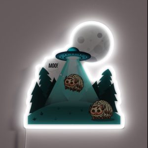 Dairy Cow Isopod Extraterrestrial Pill Bug Abduction RGB Neon Sign Dairy Cow Isopod Extraterrestrial Pill Bug Abduction RGB Neon Sign