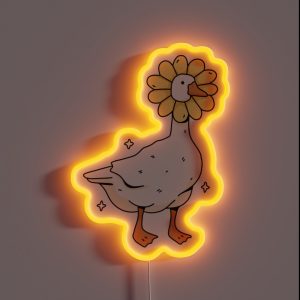 Daisy Goose Illustration RGB Neon Sign