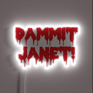 Dammit Janet Horror Film Dripping Blood RGB Neon Sign