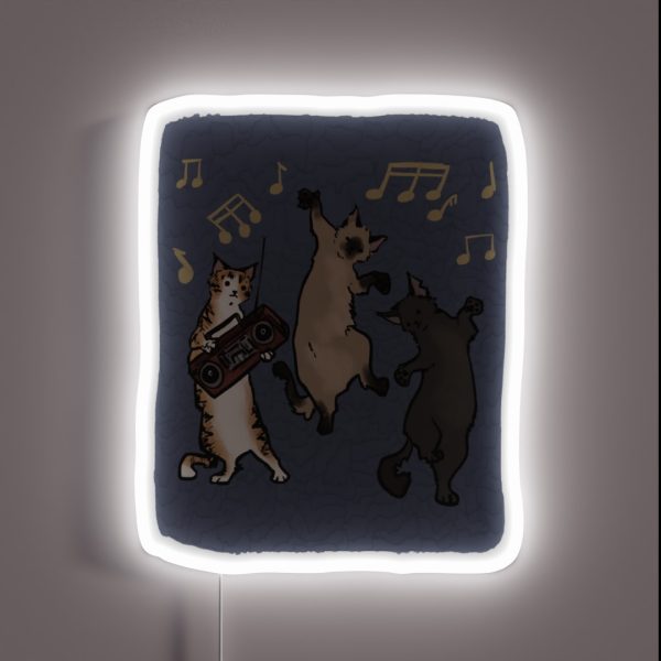 Dancing Cats RGB Neon Sign