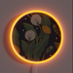 Dandelion Seamless Pattern RGB Neon Sign