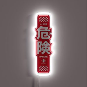 Danger Do Not Touch Caution Japanese Decal Label Red RGB Neon Sign Danger Do Not Touch Caution Japanese Decal Label Red RGB Neon Sign