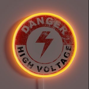 DANGER HIGH VOLTAGE RGB Neon Sign