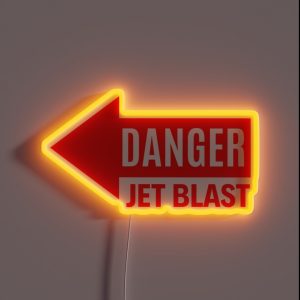 DANGER JET BLAST Left RGB Neon Sign