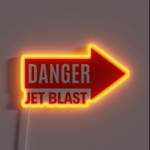 DANGER JET BLAST Right RGB Neon Sign