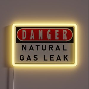 DANGER NATURAL GAS LEAK RGB Neon Sign DANGER NATURAL GAS LEAK RGB Neon Sign