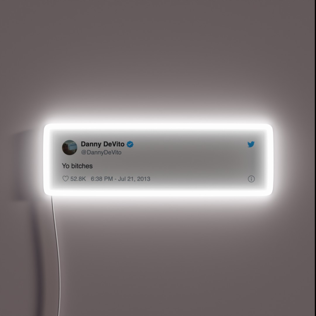Danny Devito Tweet RGB Neon Sign Danny Devito Tweet RGB Neon Sign