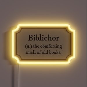 Dark Academia Biblichor Definition RGB Neon Sign