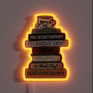 Dark Academia Book Stack RGB Neon Sign Dark Academia Book Stack RGB Neon Sign