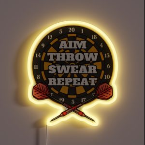 Dart Dartboard Darts Player RGB Neon Sign