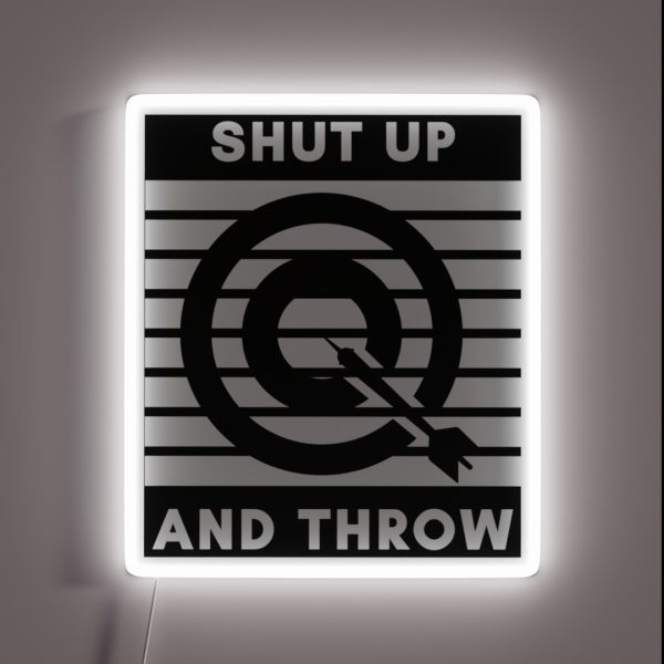 Darts Shut Up And Throw RGB Neon Sign