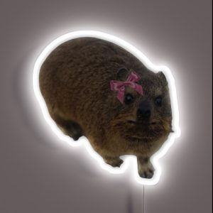 Dassie Hyrax Wearing Bow RGB Neon Sign
