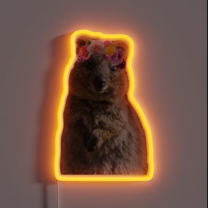 Dassie Wearing Rainbow Flower Crown RGB Neon Sign Dassie Wearing Rainbow Flower Crown RGB Neon Sign