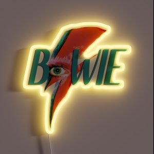 David Bowie Lightning Pop Art RGB Neon Sign David Bowie Lightning Pop Art RGB Neon Sign