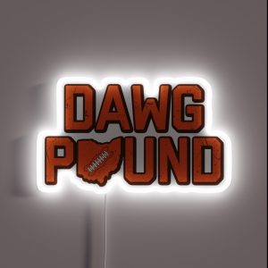 Dawg Pound White RGB Neon Sign