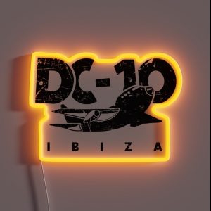 DC10 Bar Club IBIZA Vintage Black MODEL Club Legend RGB Neon Sign
