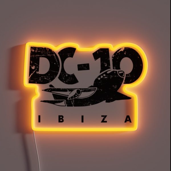 DC10 Bar Club IBIZA Vintage Black MODEL Club RGB Neon Sign