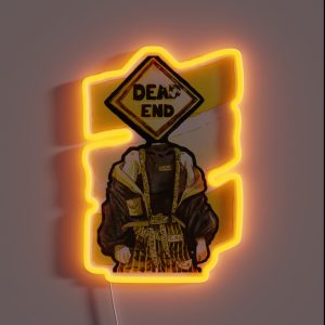 Dead End Sign Head Gouache Painting RGB Neon Sign Dead End Sign Head Gouache Painting RGB Neon Sign