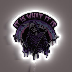Death It Is What It Is Pastel Goth Grim Reaper Drip RGB Neon Sign Death It Is What It Is Pastel Goth Grim Reaper Drip RGB Neon Sign