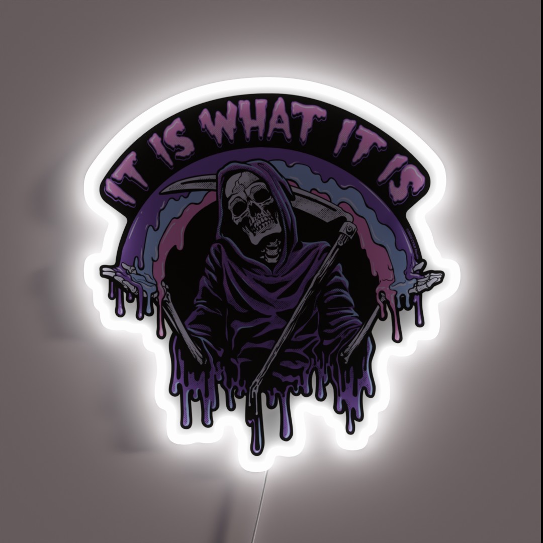 Death It Is What It Is Pastel Goth Grim RGB Neon Sign Death It Is What It Is Pastel Goth Grim RGB Neon Sign