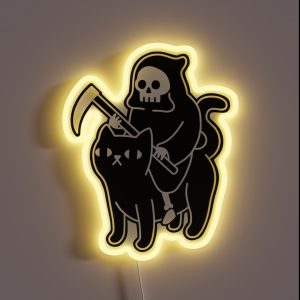 Death Rides A Black Cat RGB Neon Sign Death Rides A Black Cat RGB Neon Sign
