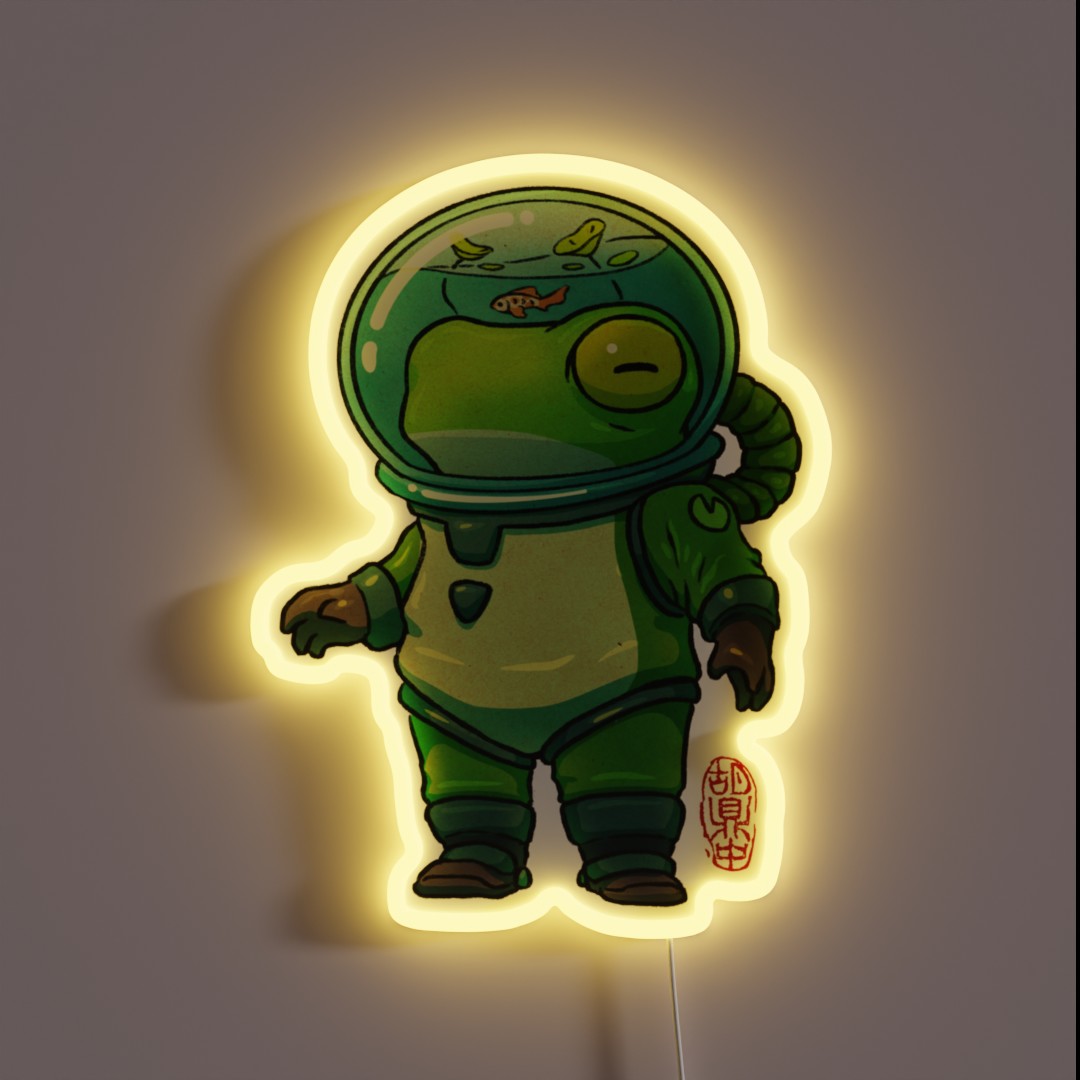 Deep Diver Frog Asian Artwork RGB Neon Sign Deep Diver Frog Asian Artwork RGB Neon Sign