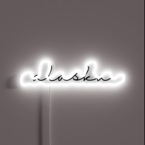 Delicate Alaska Font RGB Neon Sign