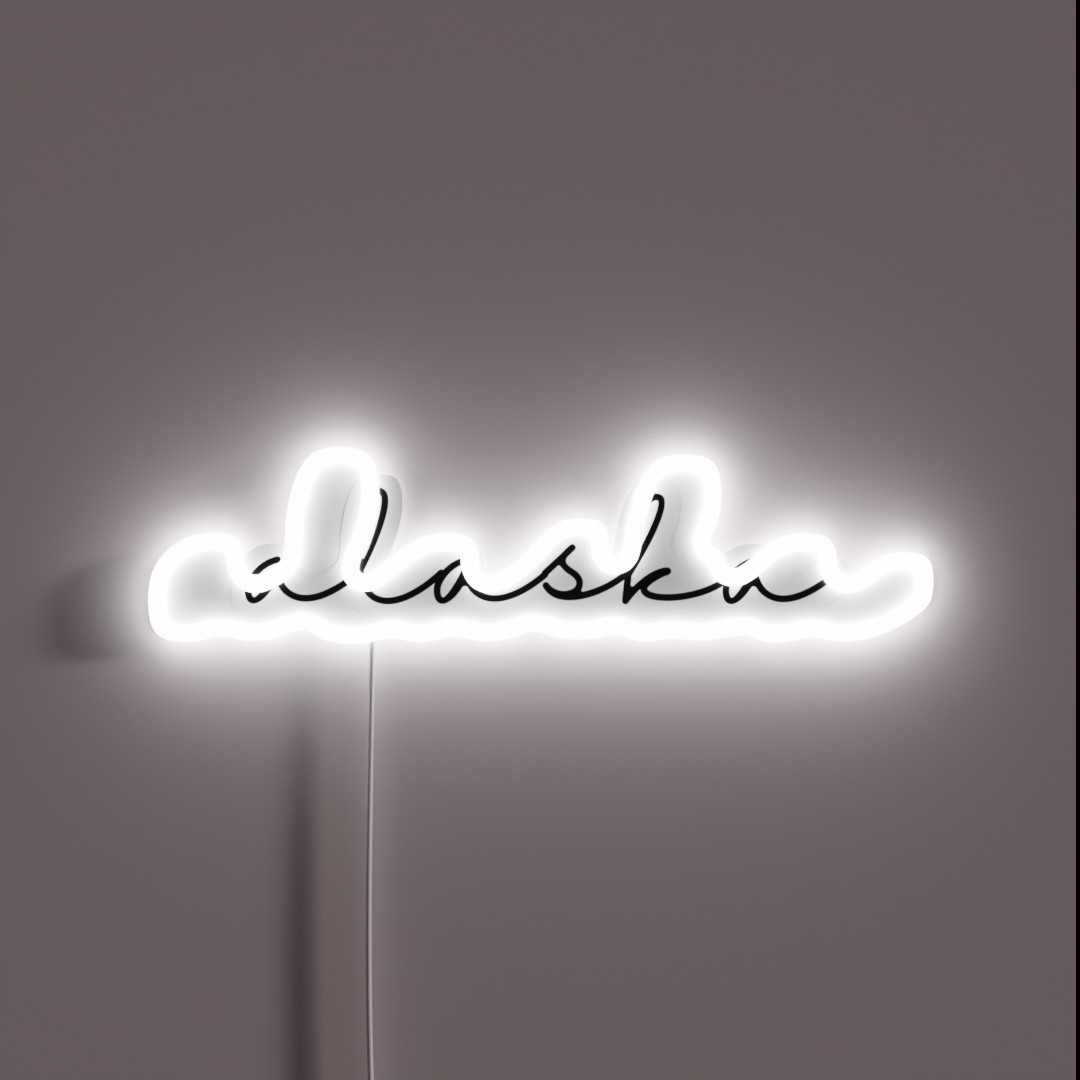 Delicate Alaska Font RGB Neon Sign Delicate Alaska Font RGB Neon Sign