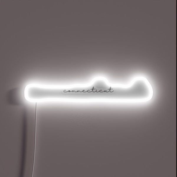 Delicate Connecticut Font RGB Neon Sign