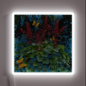 DELICATE CORAL RED GARDEN FLOWERS GREEN NATURE RGB Neon Sign