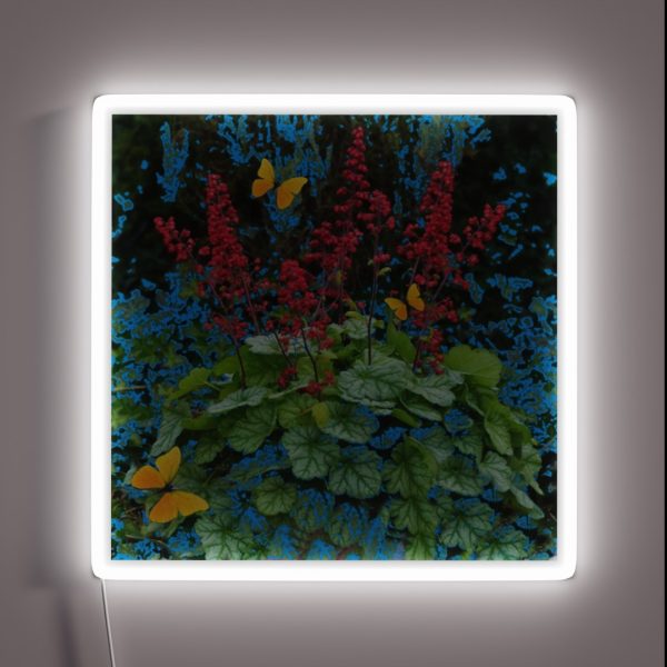 DELICATE CORAL RED GARDEN FLOWERS GREEN NATURE RGB Neon Sign