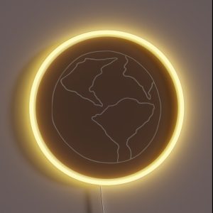 Delicate Earth Line Art RGB Neon Sign Delicate Earth Line Art RGB Neon Sign