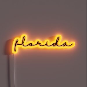 Delicate Florida Font RGB Neon Sign