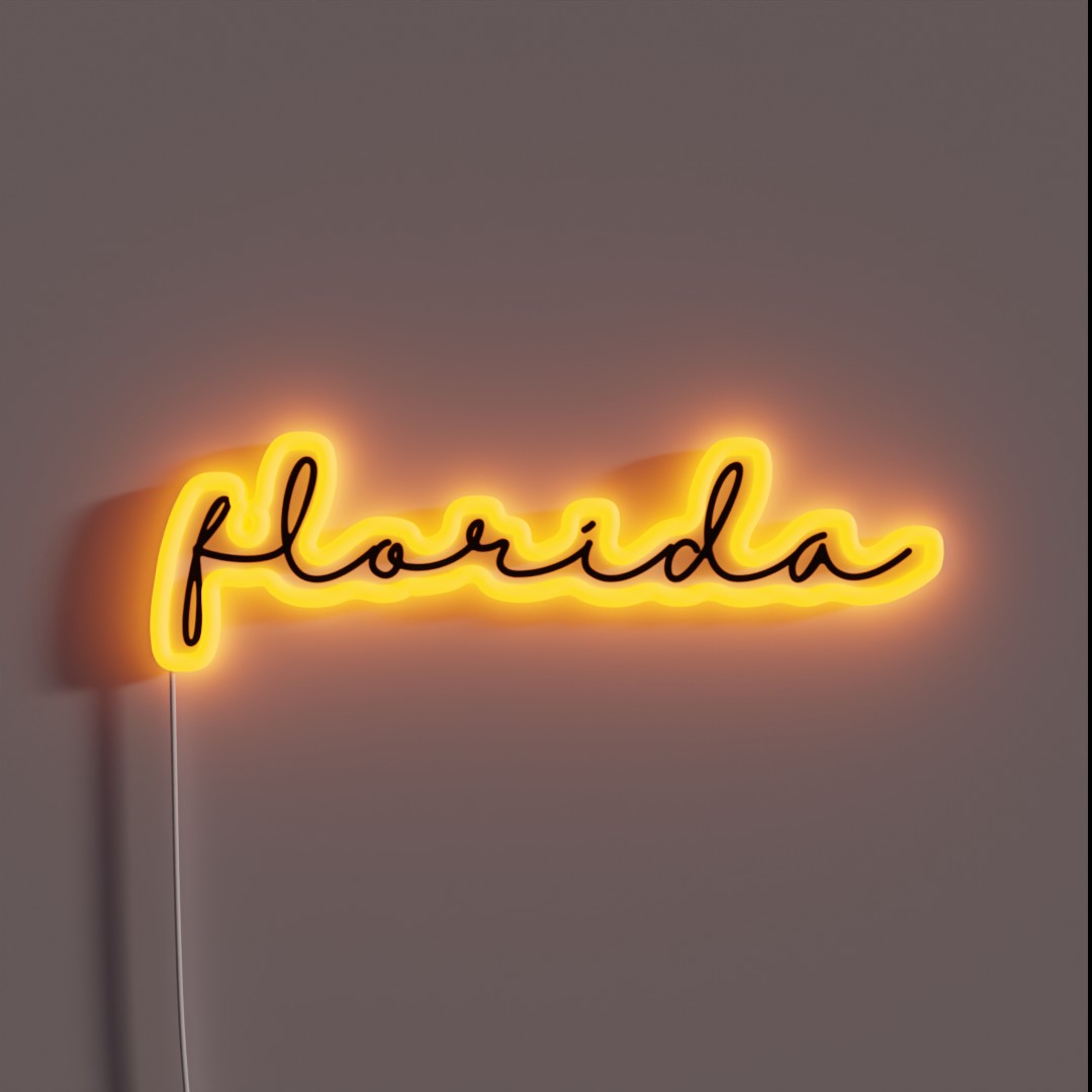 Delicate Florida Font RGB Neon Sign Delicate Florida Font RGB Neon Sign