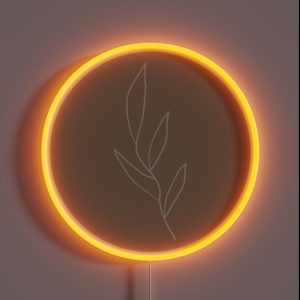 Delicate Leaf Line Art RGB Neon Sign Delicate Leaf Line Art RGB Neon Sign