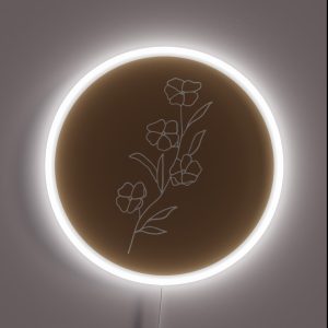 Delicate Leaf Line Art RGB Neon Sign Delicate Leaf Line Art RGB Neon Sign