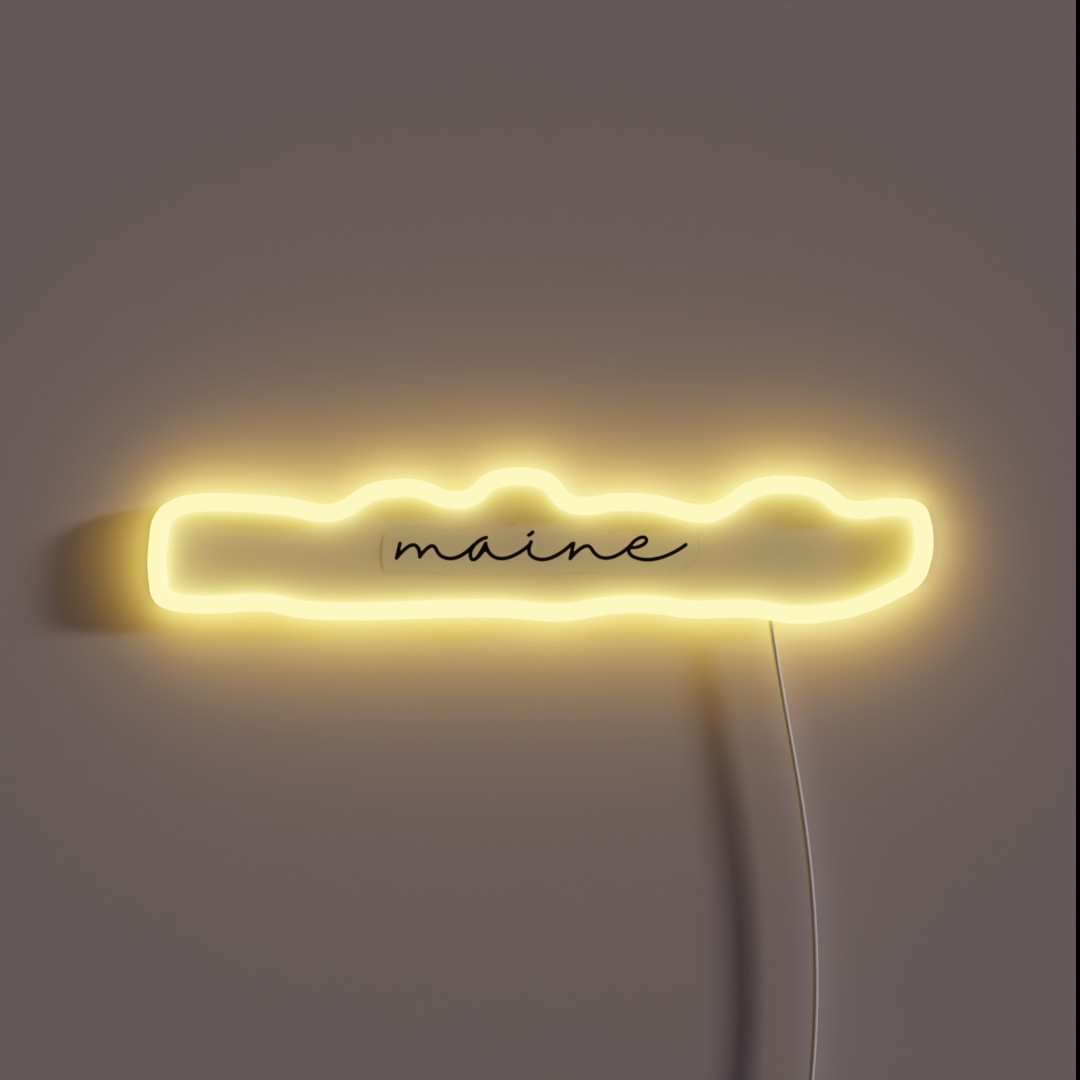 Delicate Maine Font RGB Neon Sign Delicate Maine Font RGB Neon Sign