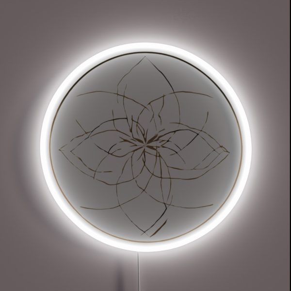 Delicate Mandala Flower Art RGB Neon Sign