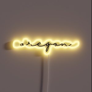 Delicate Oregon Font RGB Neon Sign