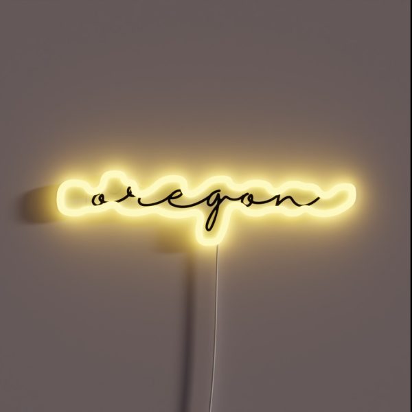 Delicate Oregon Font RGB Neon Sign